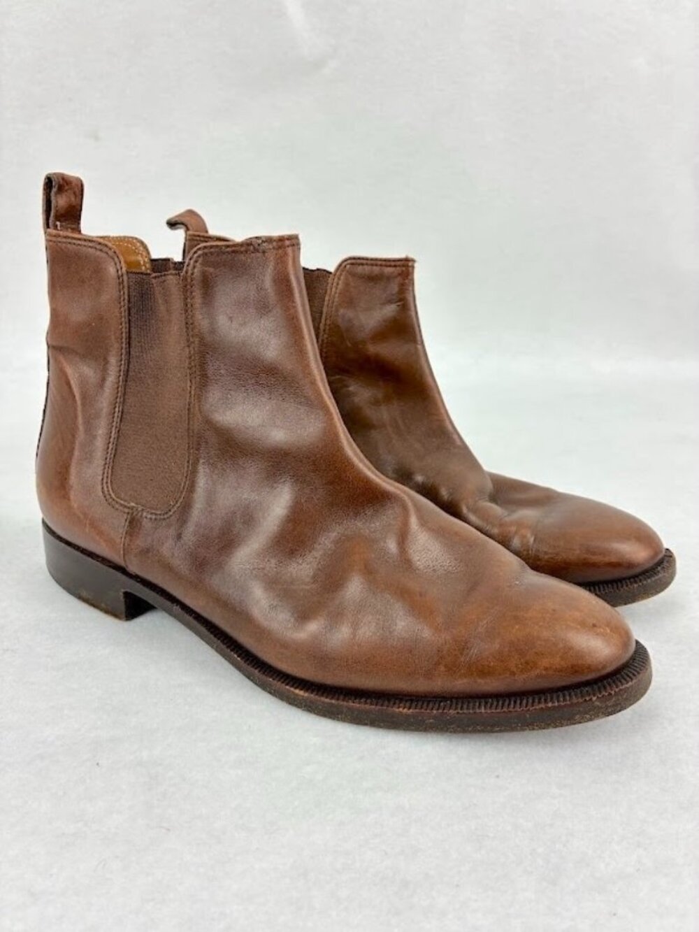 Polo Ralph Lauren Leather Chelsea Boots Pull On Preppy Old Money Brown 8